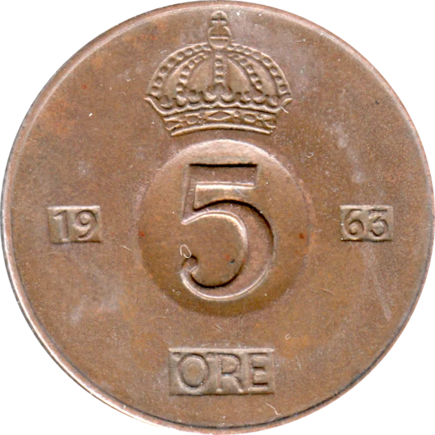 5 öre, 1963 Reverse