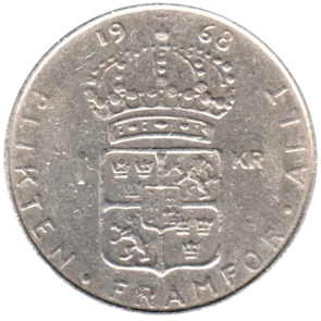 Preview 1 Krona, 1968 reverse