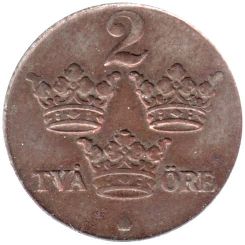 2 öre, 1945 Reverse