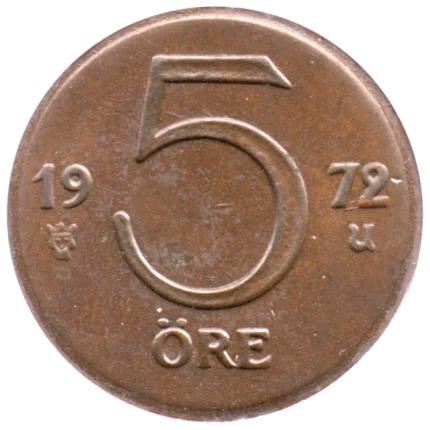 5 öre, 1972 Reverse
