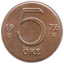Preview 5 öre, 1972 reverse