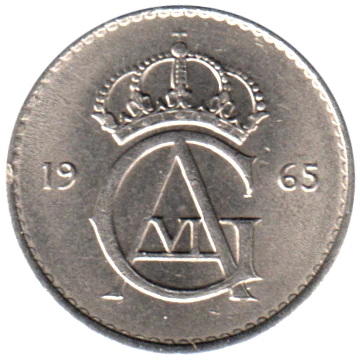 10 öre, 1965 Obverse