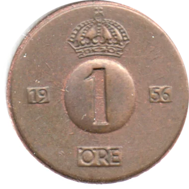 Preview 1 öre, 1956 reverse