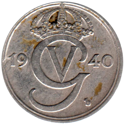 Preview 25 öre, 1940 obverse