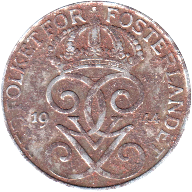 5 öre, 1944 Obverse
