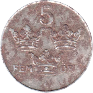 Preview 5 öre, 1944 reverse