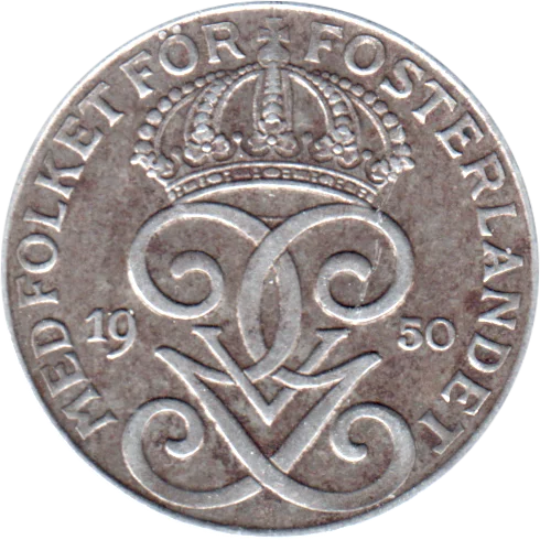 2 öre, 1950 Obverse