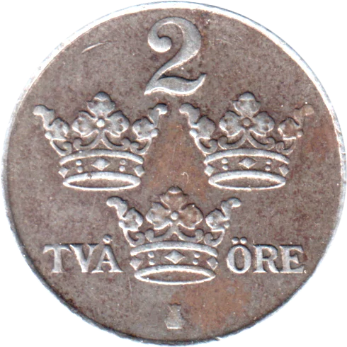 2 öre, 1950 Reverse