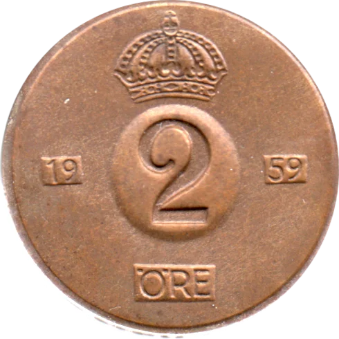 2 öre, 1959 Reverse