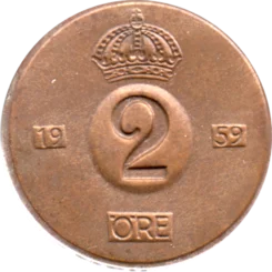 Preview 2 öre, 1959 reverse
