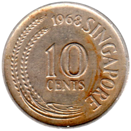 10 cents, 1968 Reverse