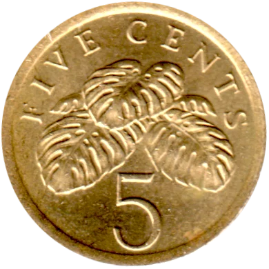 Preview 5 cents, 1990 reverse