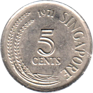 Preview 5 cents, 1971 reverse