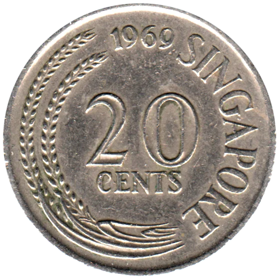 20 cents, 1969 Reverse