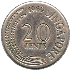 Preview 20 cents, 1969 reverse