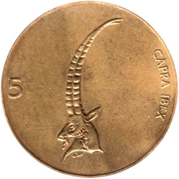 5 Tolarjev, 1997 Obverse