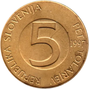 Preview 5 Tolarjev, 1997 reverse