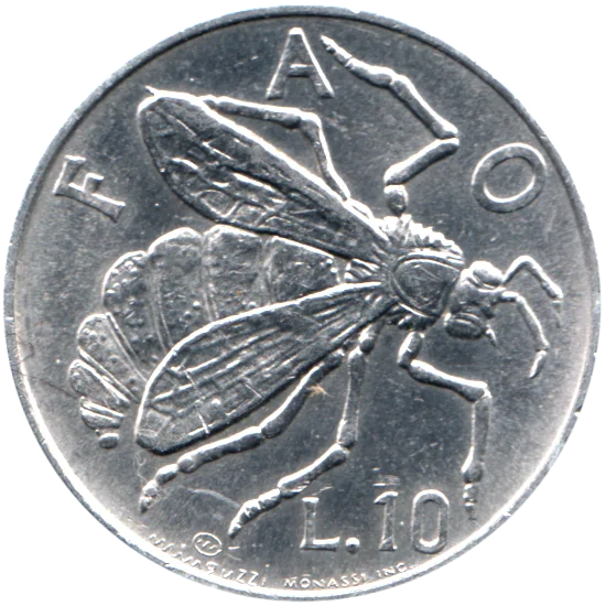 10 Lire, 1974 Reverse