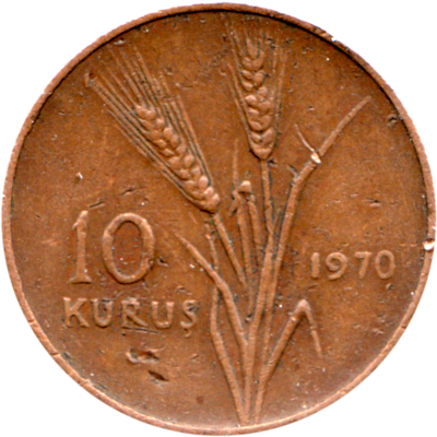 10 kuruş, 1970 Reverse