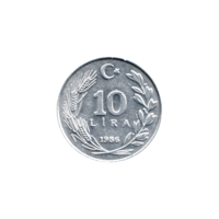 Preview 10 Liras, 1986 reverse