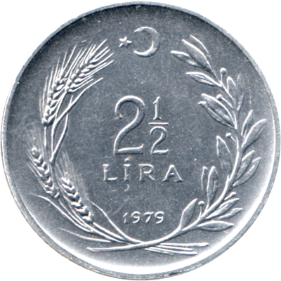 2½ Liras, 1979 Reverse