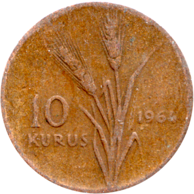 10 kuruş, 1964 Reverse