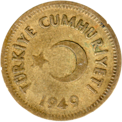 10 kuruş, 1949 Obverse