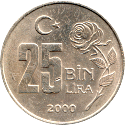 25000 Liras, 2000 Reverse