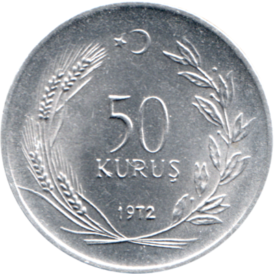 50 kuruş, 1972 Reverse