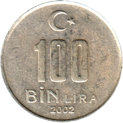 100000 Liras, 2002 Reverse