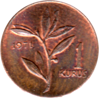 1 kuruş, 1971 Reverse