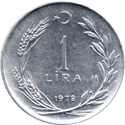 1 Lira, 1978 Reverse