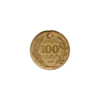 Preview 100 Liras, 1989 reverse