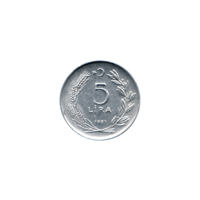 Preview 5 Liras, 1981 reverse