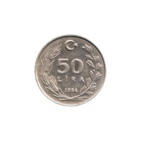 Preview 50 Liras, 1986 reverse