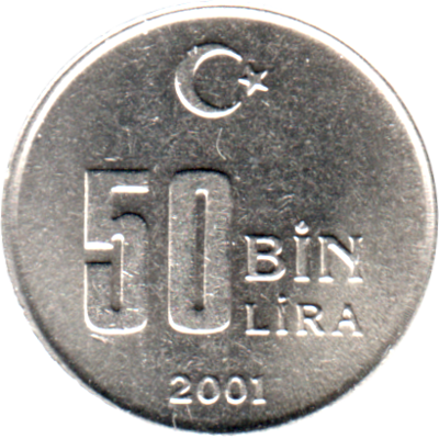 50000 Liras, 2001 Reverse