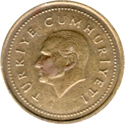 5000 Liras, 1996 Obverse