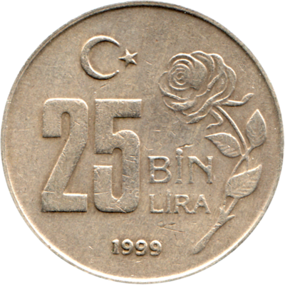 25000 Liras, 1999 Reverse