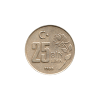Preview 25000 Liras, 1999 reverse