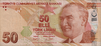 Preview 50 Liras, 2009 obverse