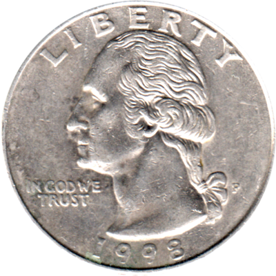 ¼ Dollar, 1998 Obverse