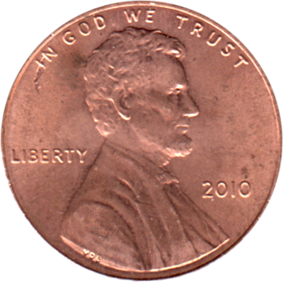 1 cent, 2010 Obverse