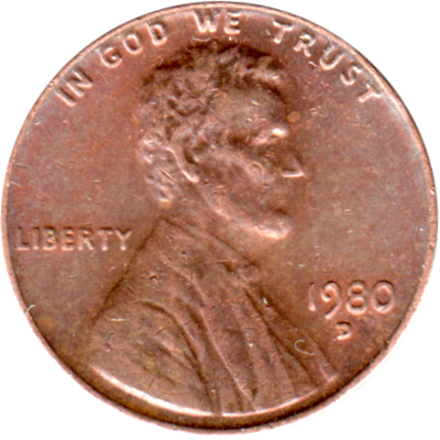 1 cent, 1980 Obverse
