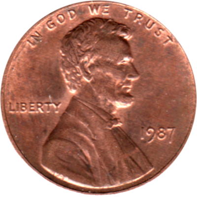 1 cent, 1987 Obverse