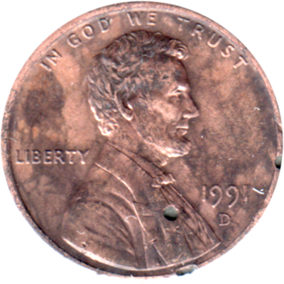 1 cent, 1991 Obverse