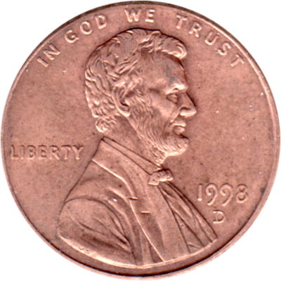 1 cent, 1998 Obverse
