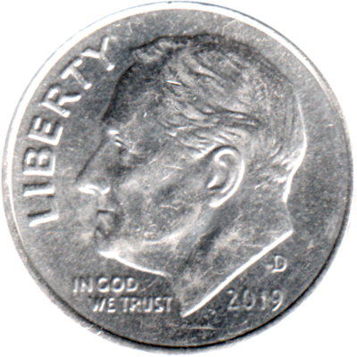 1 dime, 2019 Obverse