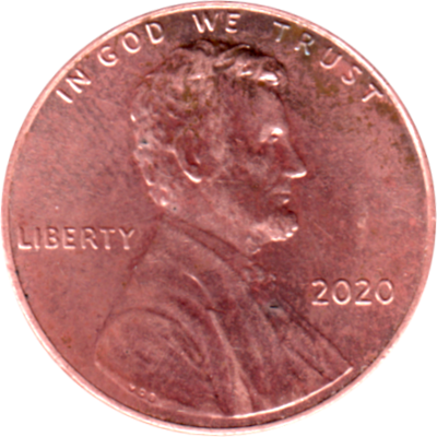 1 cent, 2020 Obverse