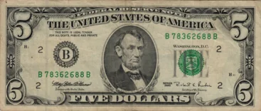 Preview 5 Dollars, 1995 reverse