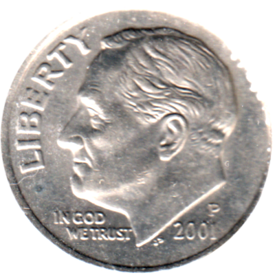 1 dime, 2001 Obverse